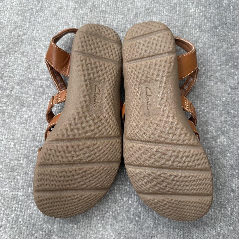 Clarks Collection Sandals Womens Size 6.5 Brown Fisherman Comfort Strappy Shoes - Picture 12 of 14